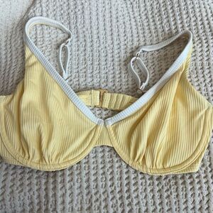 Hollister Yellow Ribbed Bikini Top